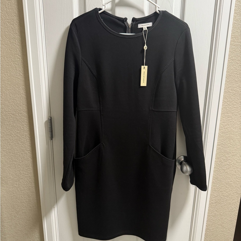Max Studio Classic Black Long Sleeve Dress